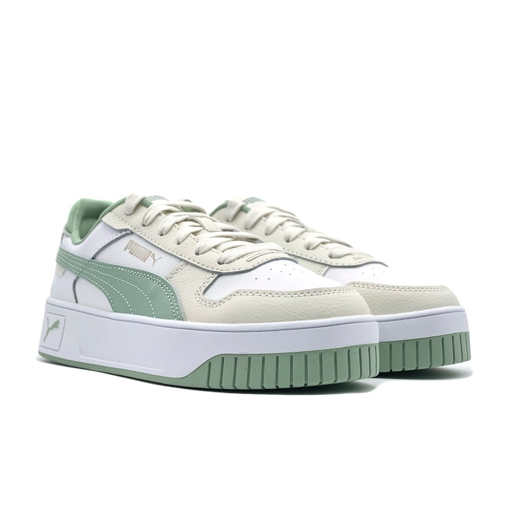 PUMA Carina Street White/Green Sneakers Women’s 7.5 New Without Box
